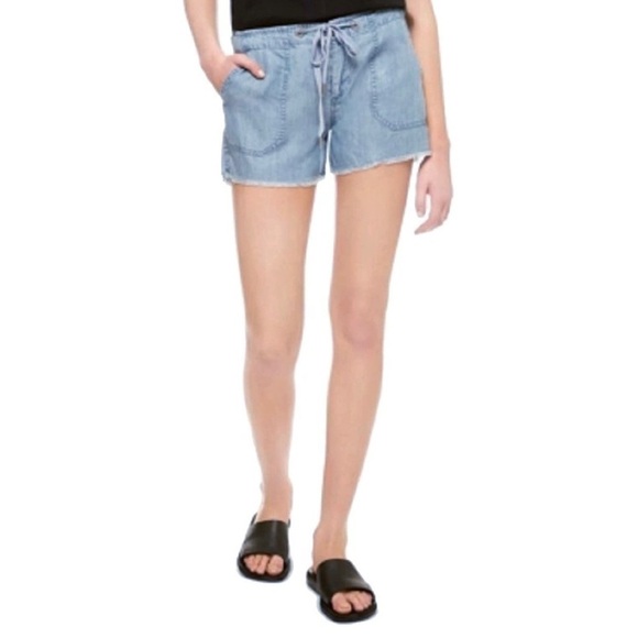 Sanctuary Chambray Playa drawstring Fray Hem Shorts - Picture 1 of 6
